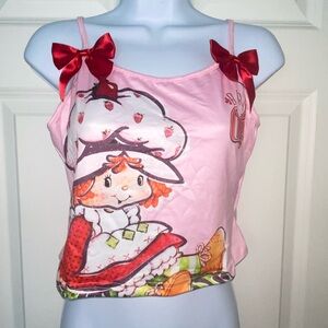 Strawberry Shortcake Pink Tank Top with Red Bows. NWT